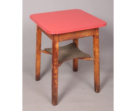 A vintage pub table with Formica top. (56cm x 56cm x71cm)  