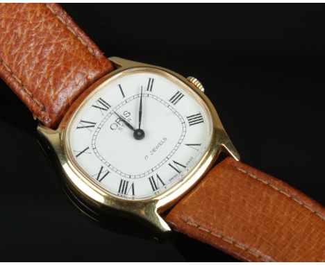 An Oris gold plated manual wristwatch.  