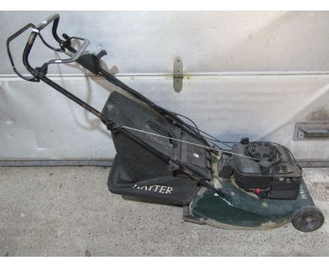 A Hayter rotary lawn mower with grass collection box 