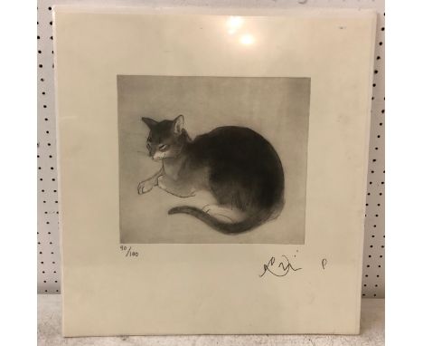 Julian Williams (Contemporary) - 'Perdita Cat II', limited edition etching signed and numbered 90/100 by the artist, 24 x 27 