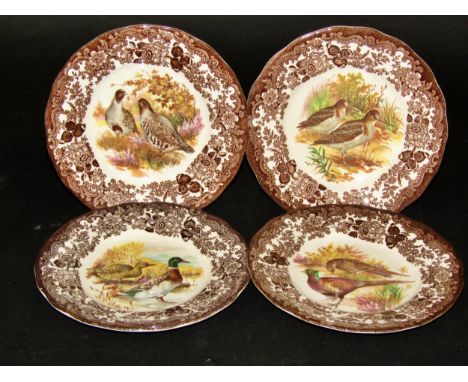 Large collection of Palissy tableware The Game series, showing Pheasants, Mallards, Snipe, Partridge, etc including dinner pl