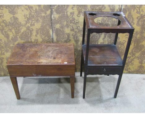 A small Georgian mahogany commode and washstand (2) 
