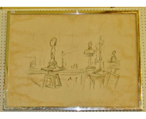 Alberto Giacometti (Swiss 1901-1966) lithographic print, signed in pencil lower right, 55 x 74 cm 