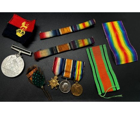 1914-18 war and victory medals, M2 - 073588 private R Smyth ASC 1894-1964 with WWII defence medal, dress medals and Sunday ri