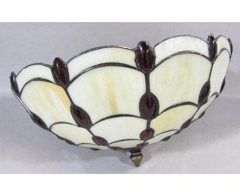 A Tiffany style light shade with lead effect seems 34cm diameter. 