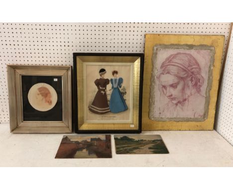 Five works, to include: B. L. Coppens - Two unframed landscape studies, oil on board, both signed lower right, both with insc