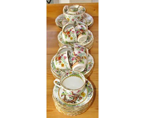 A Copeland Spode Exotic Pheasant tea service together with additional Copeland plates 