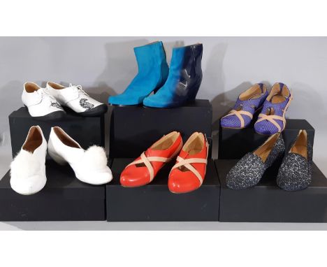 6 pairs of designer ladies shoes by Tracey Neuls, all size 41, boxed, most with faux fur inner bags . Includes Manuela ankle 