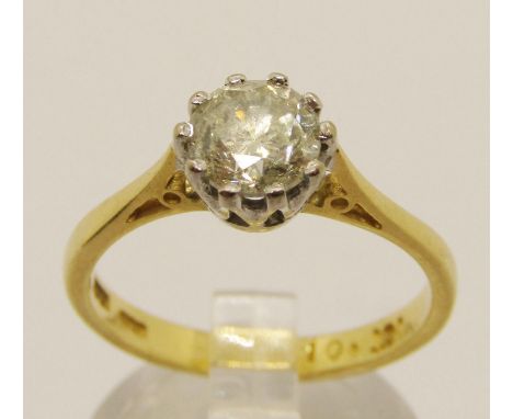 18ct diamond solitaire ring, maker 'BAA', 1ct approx, size N/O, 3.3g (see photograph of 2023 insurance valuation of £3300)