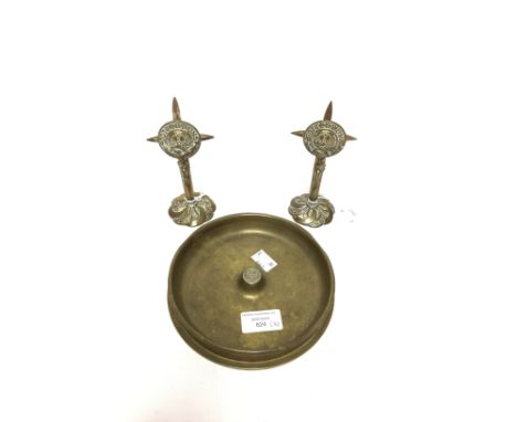WW1 Imperial German Army Trench Art: A pair of brass Christian Cruxifixes made from two 7.92mm Mauser rounds and bullets comp