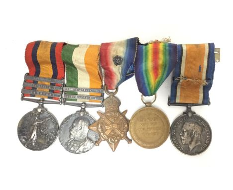 WW1 British Medal group consisting of 1914 Star, War Medal and Victory Medal to 6119 Pte WE Henshaw, 2/Notts and Derby R. Mou