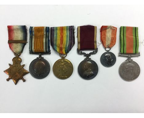 WW1 & WW2 British Medal group and more to 10635 Sjt C Forrester, 1/ Notts & Derby R. consisting of 1914 Star and Clasp, Briti