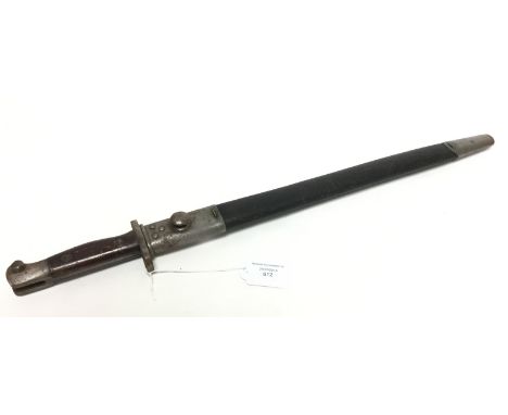 WW1 British 1907 pattern Lee Enfield bayonet. 43cm long blade maker marked and dated "Wilkinson 7 - 15". Complete with scabba