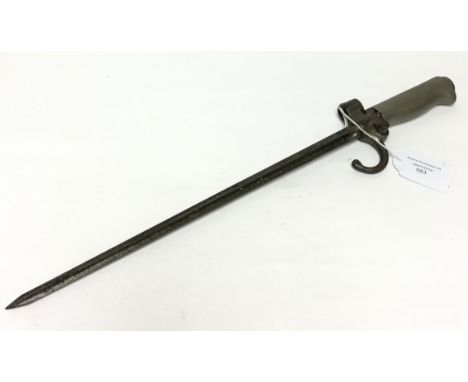 WW1 French Lebel with white metal grip and 33cm long blade. No scabbard.