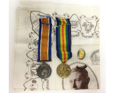 WW1 British War and Victory Medals to 20520 A.Clp A Browns, Notts & Derby Regt (Sherwood Foresters) complete with original ri