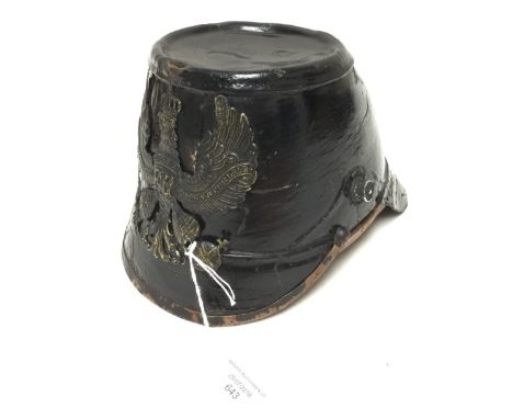 Imperial German Army Franco - Prussian war era Jaeger Shako. Restored liner. No chinstrap.