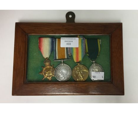 WW1 British medal group comprising of 1914-15 Star, War Medal, Victory Medal and Efficiency Medal to Sjt. NT Wilcock, West & 