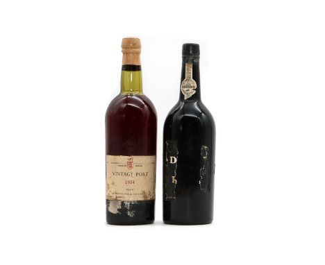 Dows, Vintage Port, 1970 (1), together with a bottle of 1954 Vintage Port shipped by the Victoria Wine Co. (1), two bottles i