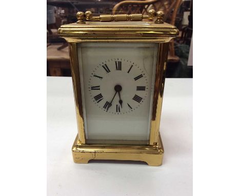 Brass carriage clock with winding key