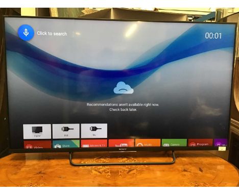 Sony Bravia flatscreen television model no. KDL-50W755C with remote control