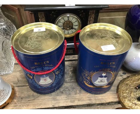 A pair of commemorative cased Bell's Scotch Whiskey decanters with contents in celebration of royal members