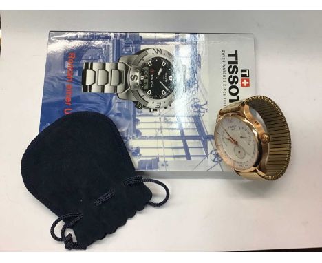 Gentlemen's Tissot Calender wristwatch, model number T063637, in circular case on expandable bracelet, with instruction Calen