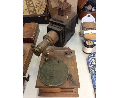 Magic Lantern together with a children's gramaphone