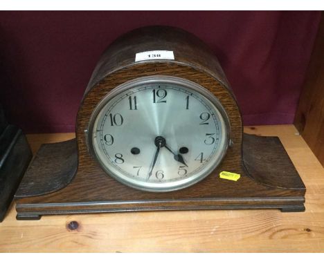 Early 20th century oak helmet shaped clock