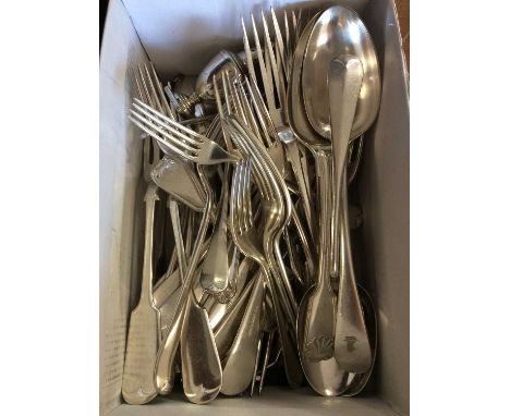 Group silver plated flatware
