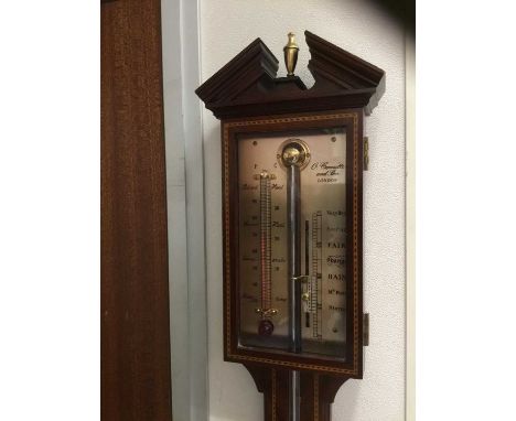 Georgian style mahogany stick barometer, by Comitti, London