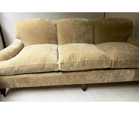 KINGCOME SOFA, three seater, in Colefax and Fowler Theo sand velvet, 230cm W. 