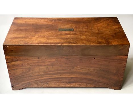 TRUNK, 19th century Chinese export camphorwood with rising lid and carrying handles, 104cm x 52cm x 52cm H. 