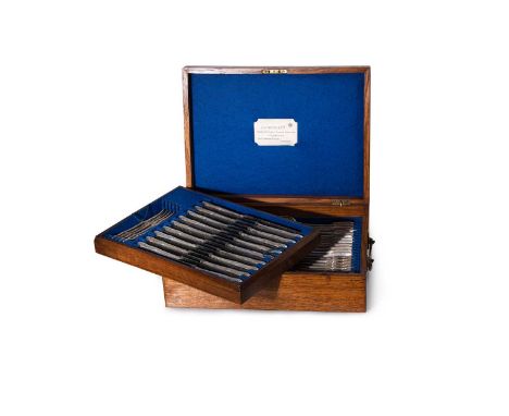 A canteen containing a 20-piece set of George V silver flatware with 36 additions, mark of James Deakin &amp; Sons (John &amp