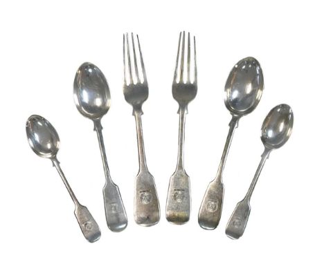 An 18-piece set of George V silver flatware with 6 earlier additions, mark of Robert Stebbings &amp; Sons Ltd., London 1923, 