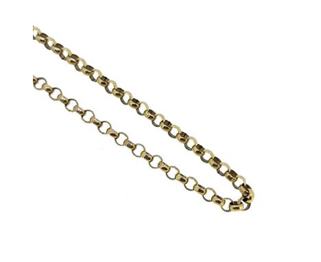 A 9ct gold belcher link chain, supple and smooth running belcher links, length 64cm, width 4.5mm, bolt ring clasp fitting, ha