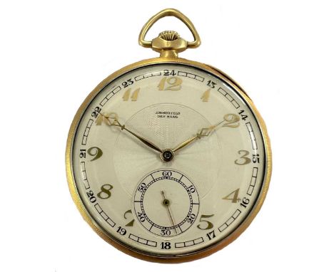 Nicolet Watch S.A. for J. Bornefeld, Den Haag - A Swiss 18ct gold open faced dress pocket watch, circa 1920, the retailer sig