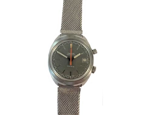 Omega - A steel 'Chronostop' flyback chronograph wristwatch, circa 1969, model number 146.009, the signed two tone grey dial,