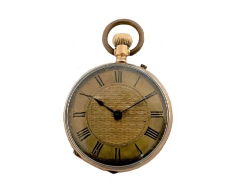 S. Smith &amp; Son, London - An open faced pocket watch and later 9ct gold chain,  circa 1900, the unsigned champagne dial wi