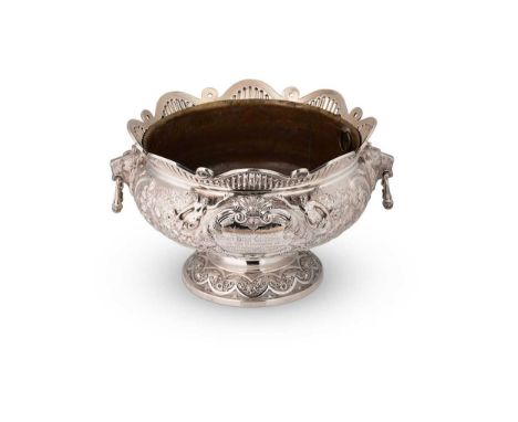 A Victorian silver punchbowl, mark of Sibray, Hall & Company (Frederick Sibray & Job Frank Hall), London 1888, of traditional