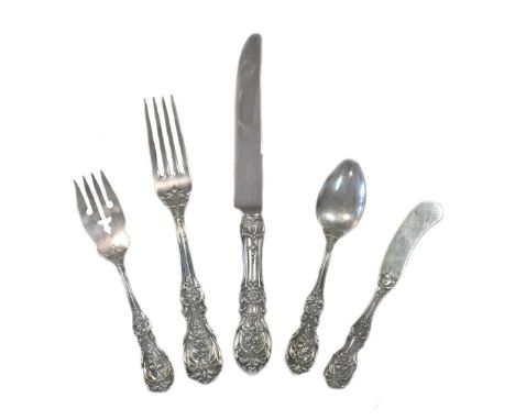 A 48-piece set of 20th century American metalwares silver cutlery and flatware, mark of Reed &amp; Barton, 'Francis I' patter