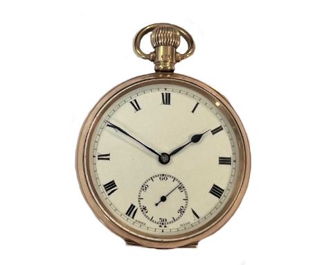 Tacy Watch Company, La Chaux-de-Fonds - A 9ct gold 'Admiral' open faced pocket watch, circa 1923, the unsigned white dial, 43