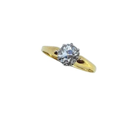 A diamond solitaire ring, claw set old mine cut diamond, approximately 6.6 x 6.3mm, estimated approximate weight 1.30ct asses