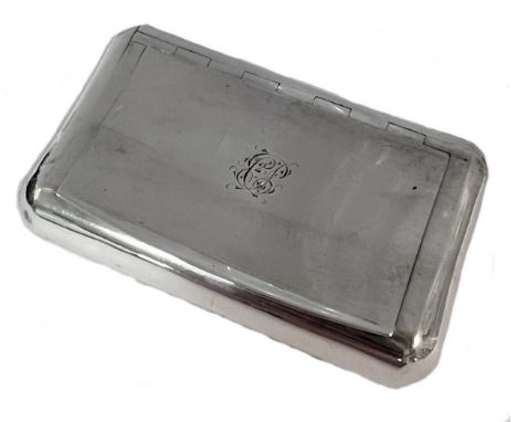 A George III silver snuff box, mark of William Lea &amp; Company, Birmingham 1816, of plain, rectangular, convex form, flush 