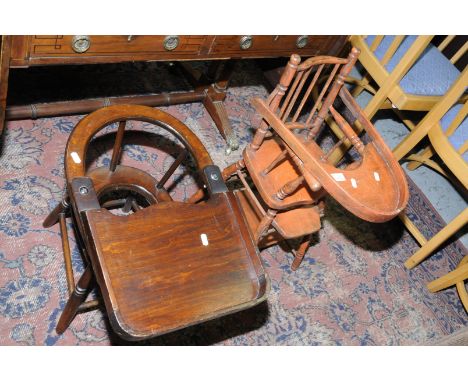 Vintage doll/child's folding high chair and another similar (2)