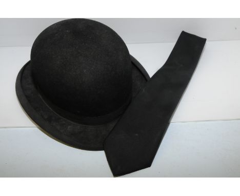 Tress & Co London bowler hat retailed by Tho's Chapman 8 Westborough Scarborough and gents black tie