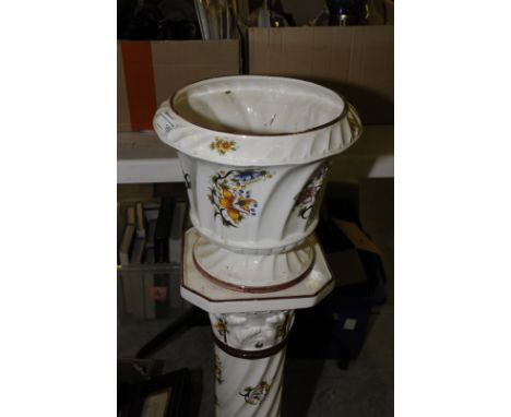 Ceramic jardiniere on stand 