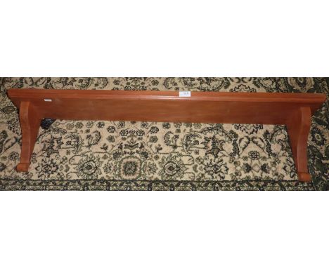 Pine wall shelf with brackets 