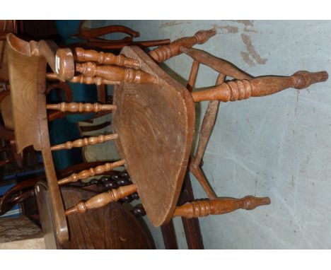 Elm smokers bow armchair with double H shaped under stretcher