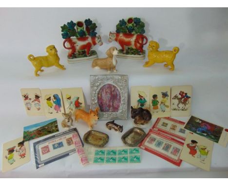 A collection of ceramic animals including a USSR model of a brown bear cub, a USSR model of a chipmunk type creature, a Sylva