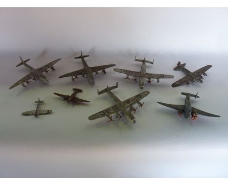 A selection of vintage Dinky model aircraft to include two Empire Flying Boat models number G-A DVB and G-A DHL, two York mod